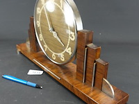 Art deco (1920-1930) palissander houten mantelklok in de stijl van de amsterdamse school - afbeelding 3 van  5