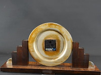 Art deco (1920-1930) palissander houten mantelklok in de stijl van de amsterdamse school - afbeelding 4 van  5