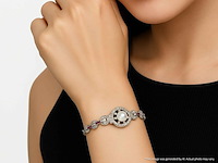 Art-deco armband met goud en platina, en natuurlijke diamanten en robijnen - afbeelding 2 van  9