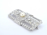 Art deco broche met diamanten hoge kwaliteit - afbeelding 4 van  9
