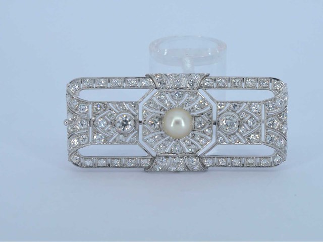 Art deco broche met diamanten hoge kwaliteit - afbeelding 6 van  9