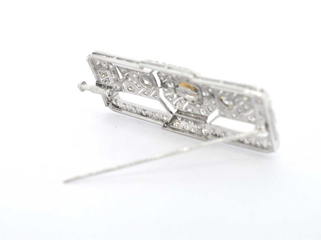 Art deco broche met diamanten hoge kwaliteit - afbeelding 9 van  9