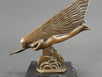 Art deco-bronzen sculptuur genaamd 'la comète' (de komeet), naar het ontworpen werk van de franse kunstenaar maurice guiraud-rivière. - afbeelding 2 van  5