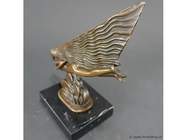 Art deco-bronzen sculptuur genaamd 'la comète' (de komeet), naar het ontworpen werk van de franse kunstenaar maurice guiraud-rivière. - afbeelding 3 van  5