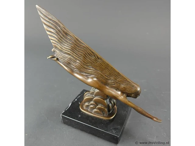 Art deco-bronzen sculptuur genaamd 'la comète' (de komeet), naar het ontworpen werk van de franse kunstenaar maurice guiraud-rivière. - afbeelding 4 van  5