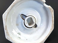 Art deco plafondlamp vervaardigd in duitsland rond de jaren 20. porselein met opaline - afbeelding 5 van  6