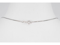 Art deco platina ketting bezet met diamant en natuurlijke onbehandelde saffier - afbeelding 10 van  11
