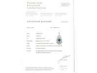 Art deco platina ketting bezet met diamant en natuurlijke onbehandelde saffier - afbeelding 9 van  9