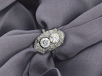 Art deco platina ring met diamant - afbeelding 1 van  10