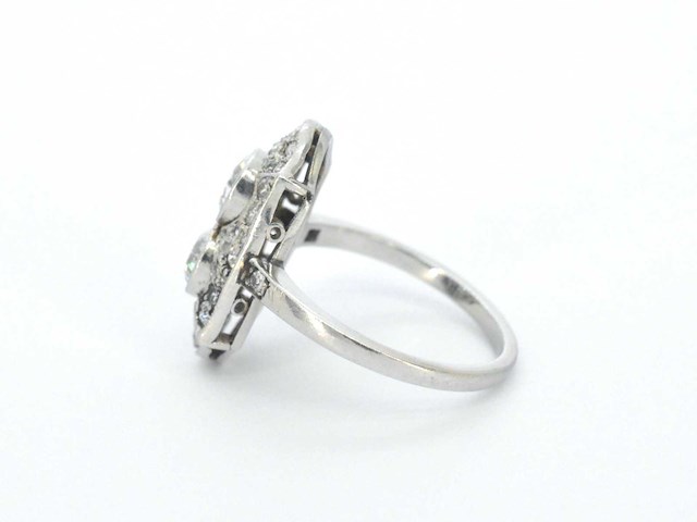 Art deco platina ring met diamant - afbeelding 7 van  10