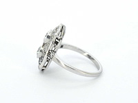 Art deco platina ring met diamant - afbeelding 7 van  10