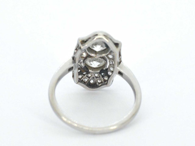 Art deco platina ring met diamant - afbeelding 9 van  10