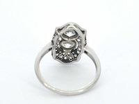 Art deco platina ring met diamant - afbeelding 9 van  10