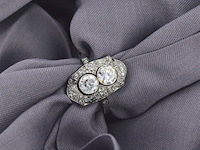 Art deco platina ring met diamant