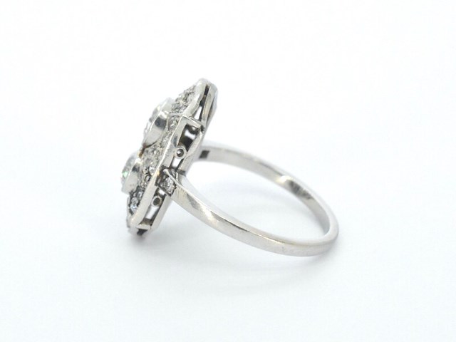 Art deco platina ring met diamant - afbeelding 7 van  11
