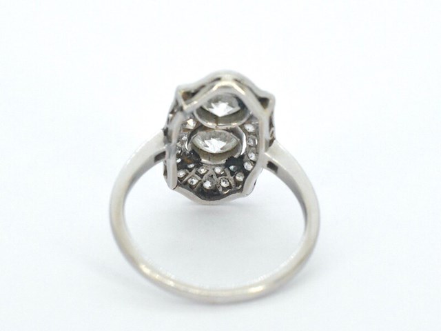 Art deco platina ring met diamant - afbeelding 9 van  11