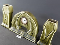 Art deco porseleinen schouwstel van faience - afbeelding 2 van  5