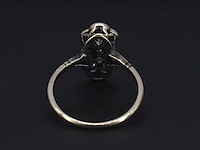 Art deco ring met diamant en saffieren - afbeelding 4 van  6