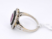 Art deco ring met diamanten en robijn - afbeelding 6 van  9