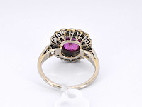 Art deco ring met diamanten en robijn - afbeelding 8 van  9