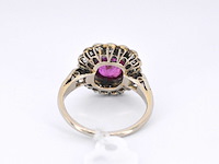 Art deco ring met diamanten en robijn - afbeelding 8 van  10