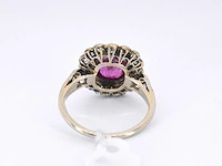 Art deco ring robijn diamant - afbeelding 7 van  9