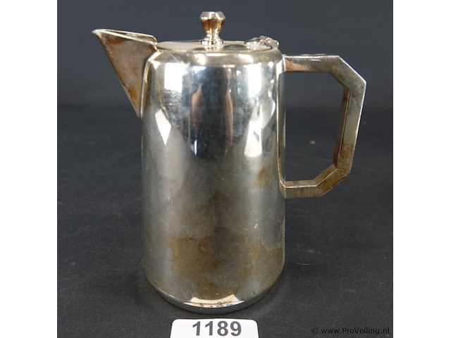 Art deco stijl engels verzilverde theepot - afbeelding 1 van  5