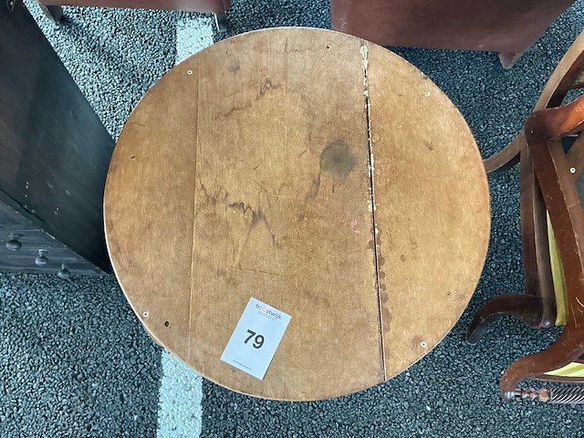 Art deco stijl houten bijzettafel - afbeelding 2 van  3