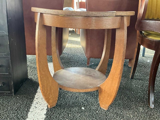 Art deco stijl houten bijzettafel - afbeelding 3 van  3