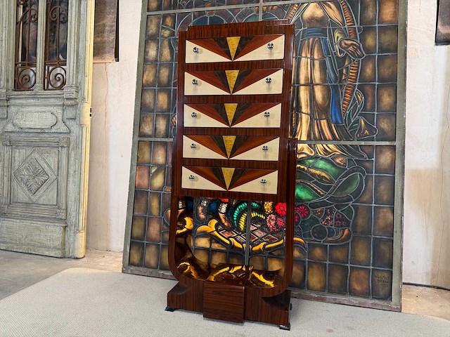 Art deco stijl opberg kast - afbeelding 1 van  3