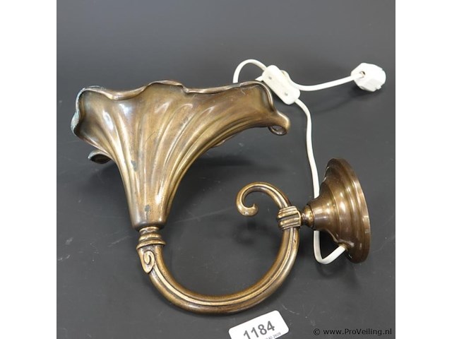 Art nouveau zware messing wandlamp - afbeelding 1 van  5