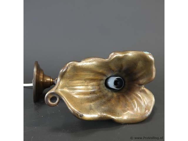 Art nouveau zware messing wandlamp - afbeelding 4 van  5