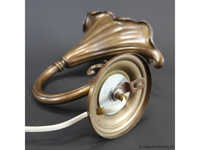 Art nouveau zware messing wandlamp - afbeelding 5 van  5