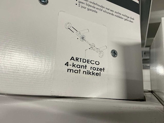 Artdeco 4-kant rozet deurbeslag (4x) - afbeelding 3 van  3