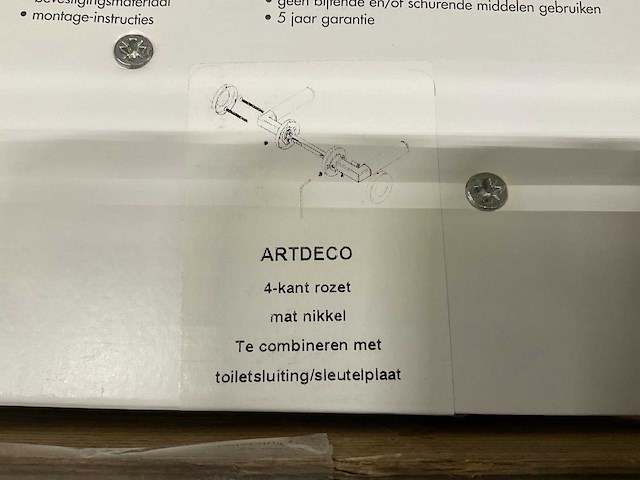 Artdeco 4-kant rozet deurkruksets (163x) - afbeelding 2 van  4