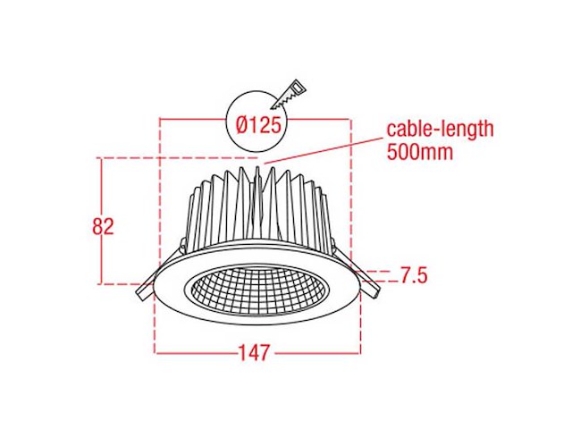 Artecta - münster-125 ww - inbouw down light - plafondlampen (6x) - afbeelding 2 van  4