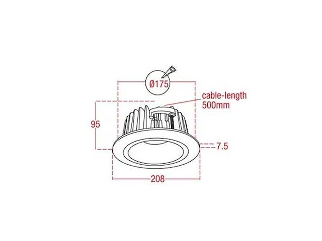 Artecta - münster-175 ww - down light - plafondlamp (40x) - afbeelding 2 van  5