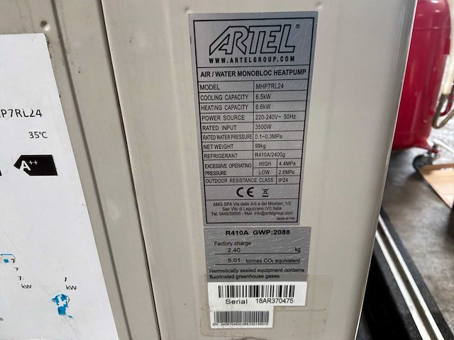 Artel mhp7rl24 monoblock 6.5 kw warmtepomp - afbeelding 2 van  2