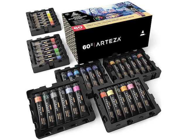Arteza aquarelverfset – 60 kleuren (3x) - afbeelding 1 van  4