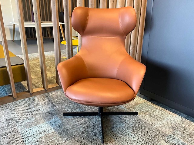 Artiga draaibare lederen fauteuil - afbeelding 3 van  7