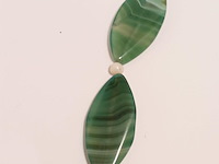 Artisane zoetwater parel en agaat collier - afbeelding 2 van  4