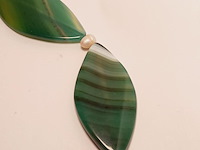 Artisane zoetwater parel en agaat collier - afbeelding 2 van  4