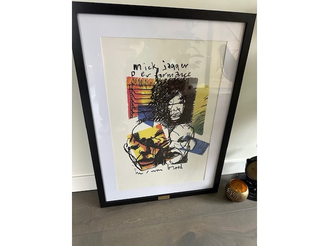 Artprint herman brood "mick jagger" rolling stones, 1993 - afbeelding 1 van  3