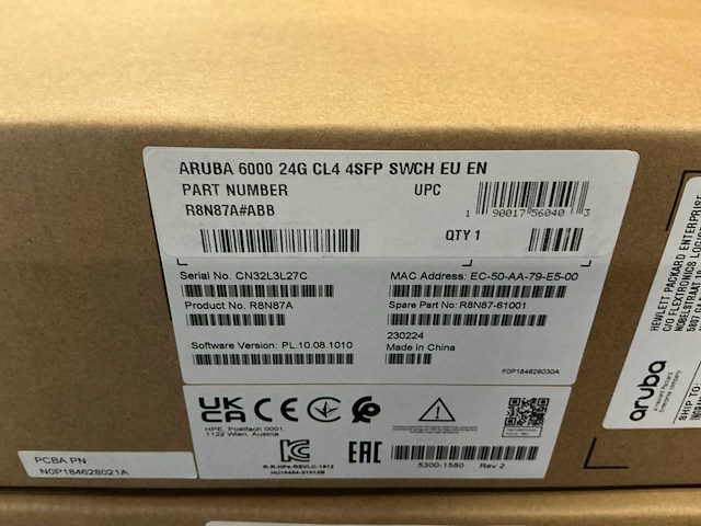 Aruba 6000 24g cl4 4sfp swch eu en - afbeelding 2 van  2