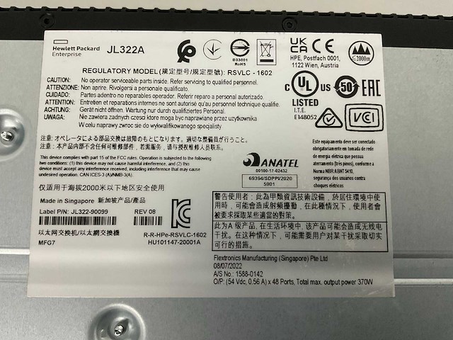 Aruba by hp rsvlc-1602 jl322a switch - afbeelding 4 van  4