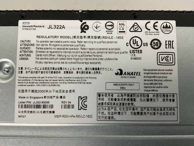 Aruba by hp rsvlc-1602 jl322a switch - afbeelding 5 van  5
