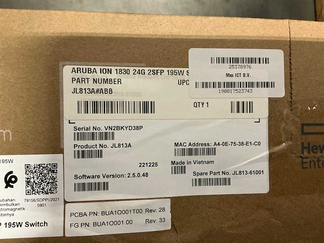 Aruba ion 1830 24g 2sfp 195w switch - afbeelding 2 van  3