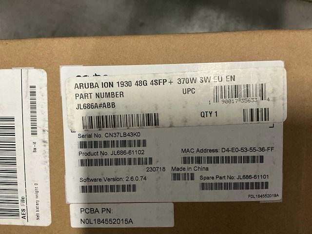 Aruba ion 1930 48g 4sfp+ 370w sw eu en - afbeelding 2 van  3