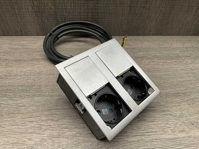 Asa versahit dual inbouw stopcontact rvs - afbeelding 1 van  2