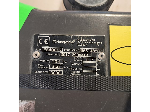 Asfalt-betonzaag 450mm benzine, husqvarna, fs400, 2017 - afbeelding 3 van  22